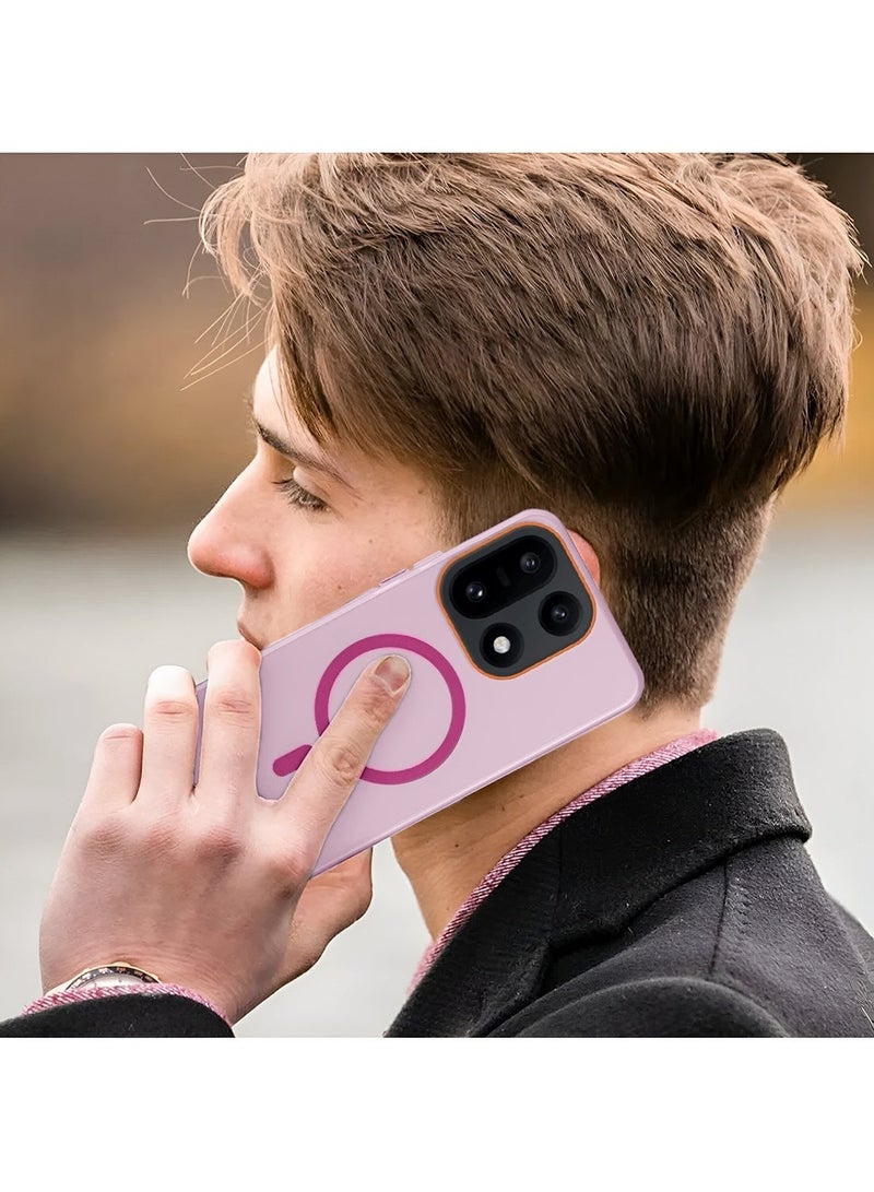 Wtech OnePlus 15 5G 2025 Hybrid Translucent Magsafe with Magnetic Charging Raised Camera Lips Elegant Look Case Cover (MCMPMN) - Baby Pink - Image 5